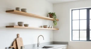 Floating shelves Scandinavian kitchen
