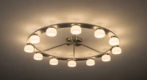 Multi-light fixture providing even lighting in living room