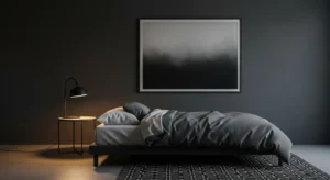 Minimal dark bedroom