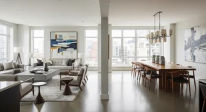 Clear walkway in living dining combo