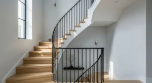 Black railing staircase