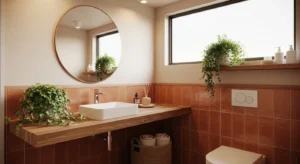 Terracotta bathroom color idea
