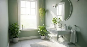 Sage green bathroom color idea
