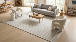Area rug open living room