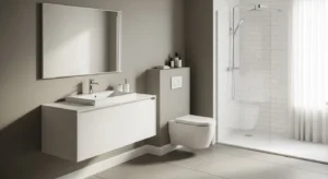 Warm grey bathroom color modern style