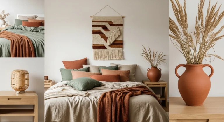 Earthy bedroom color schemes 2026 with calm neutral tones and cozy aesthetic