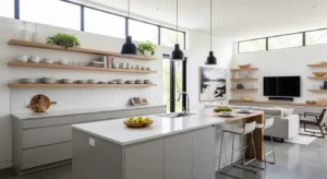 Open shelving kitchen design