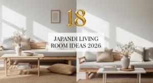 Japandi living room ideas 2026 with calm minimal neutral aesthetic design