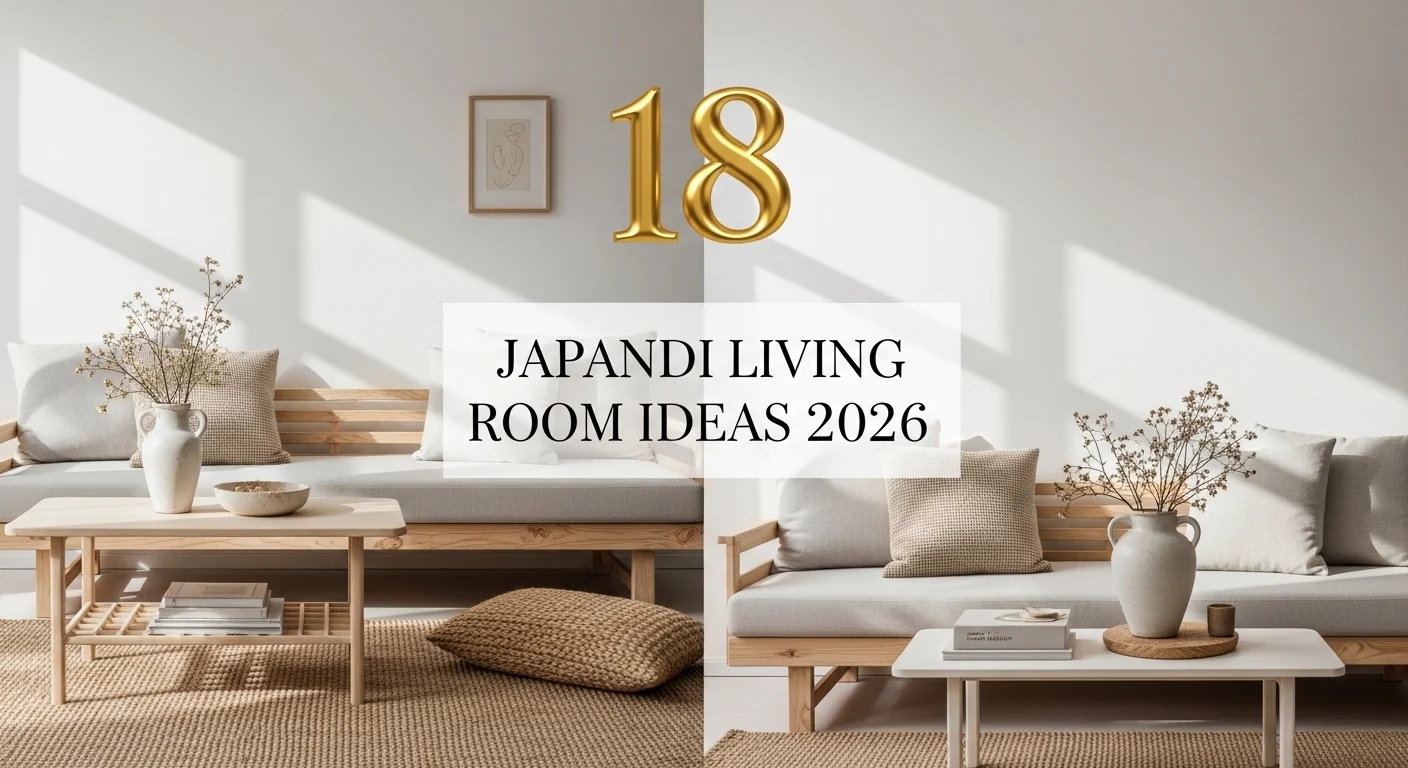 Japandi living room ideas 2026 with calm minimal neutral aesthetic design