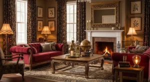 Vintage furniture French country living room