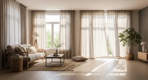 Light curtains French country living room