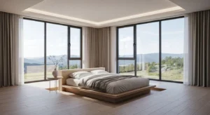 Open layout bedroom