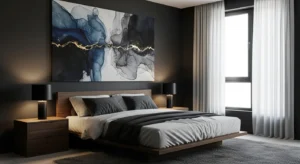 Dark wall art bedroom