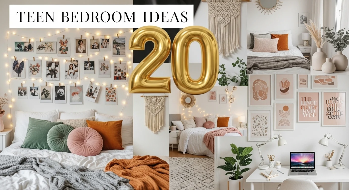 Teen bedroom ideas with trendy aesthetic decor and cozy personalized space