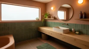 Earthy tone bathroom trend 2026
