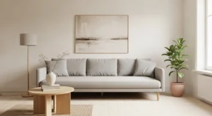 Minimal Japandi living room decor