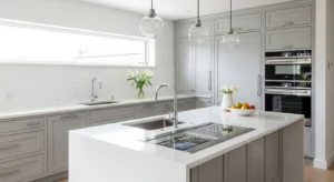 Grey kitchen cabinets modern style