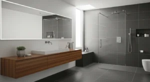 Large format tiles bathroom trend
