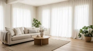 Light curtains open living room