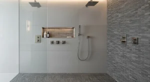 Mixed material shower design idea