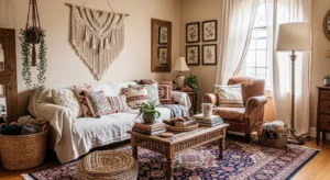 Vintage boho living room