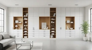 Built in storage open living room