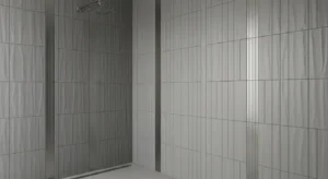 Textured tile shower accent wall