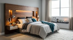 Headboard dark bedroom