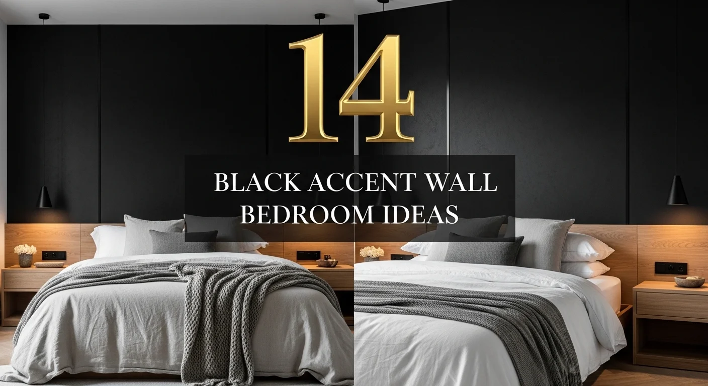 Black accent wall bedroom ideas with bold modern cozy aesthetic design