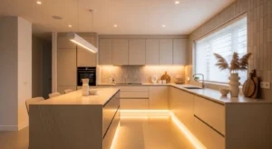 Warm neutral kitchen color palette