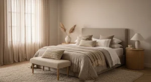 Monochrome neutral bedroom design