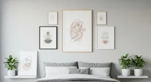 Minimal wall art bedroom