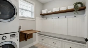 Multi functional furniture in laundry room