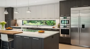 Two tone kitchen cabinets modern design