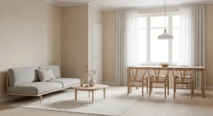 Minimal decor living dining combo