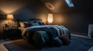 Rug dark bedroom
