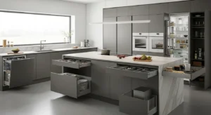 Hidden storage kitchen cabinets