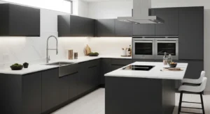 Charcoal grey kitchen paint color modern