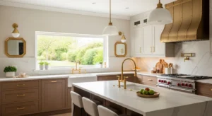 Warm metal kitchen accents