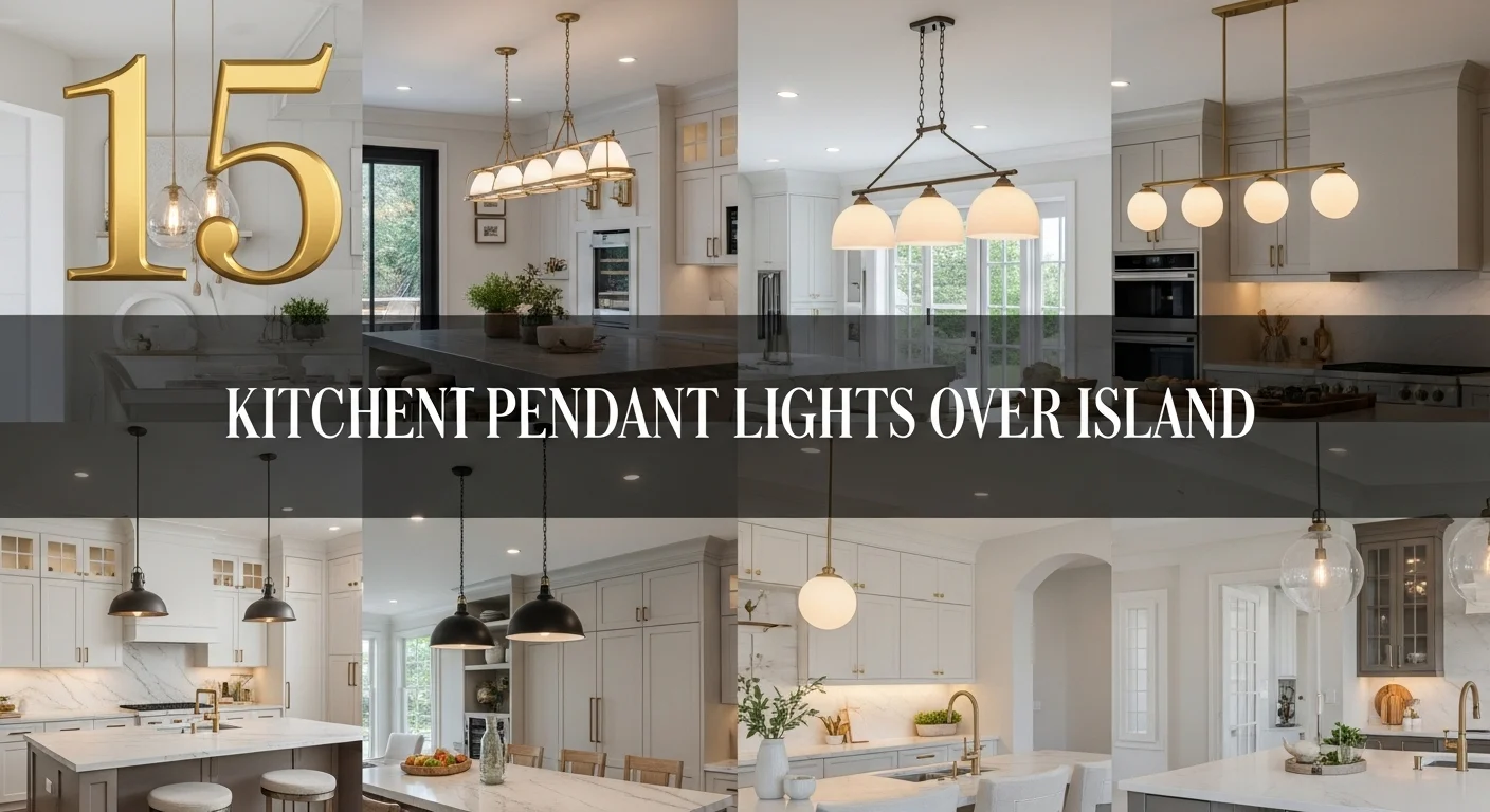 Modern kitchen pendant lighting ideas over island with luxury neutral design inspiration