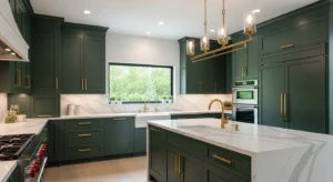 Forest green kitchen paint color modern