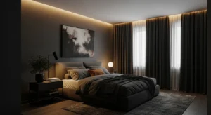 Charcoal bedroom walls