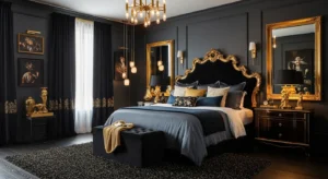 Gold accents bedroom