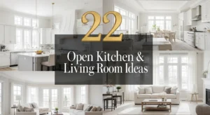 Open kitchen and living room ideas with modern spacious design and natural light