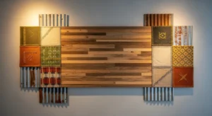 Mixed material wall decor