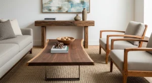 Mixed wood living room