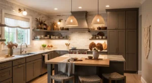 Mushroom tone kitchen paint color idea