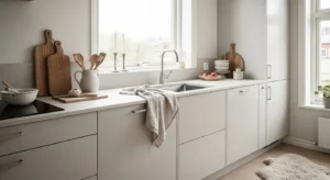 : Matte finish Scandinavian kitchen design
