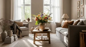 Flowers French country living room decor