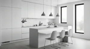 Monochrome Scandinavian kitchen design